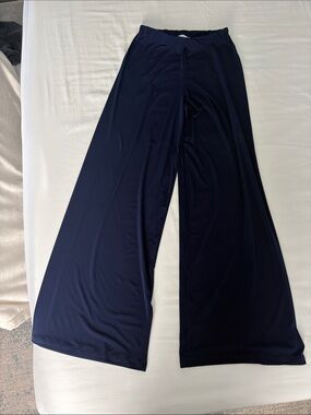 Veronica M Navy Wide-Leg dress Pants